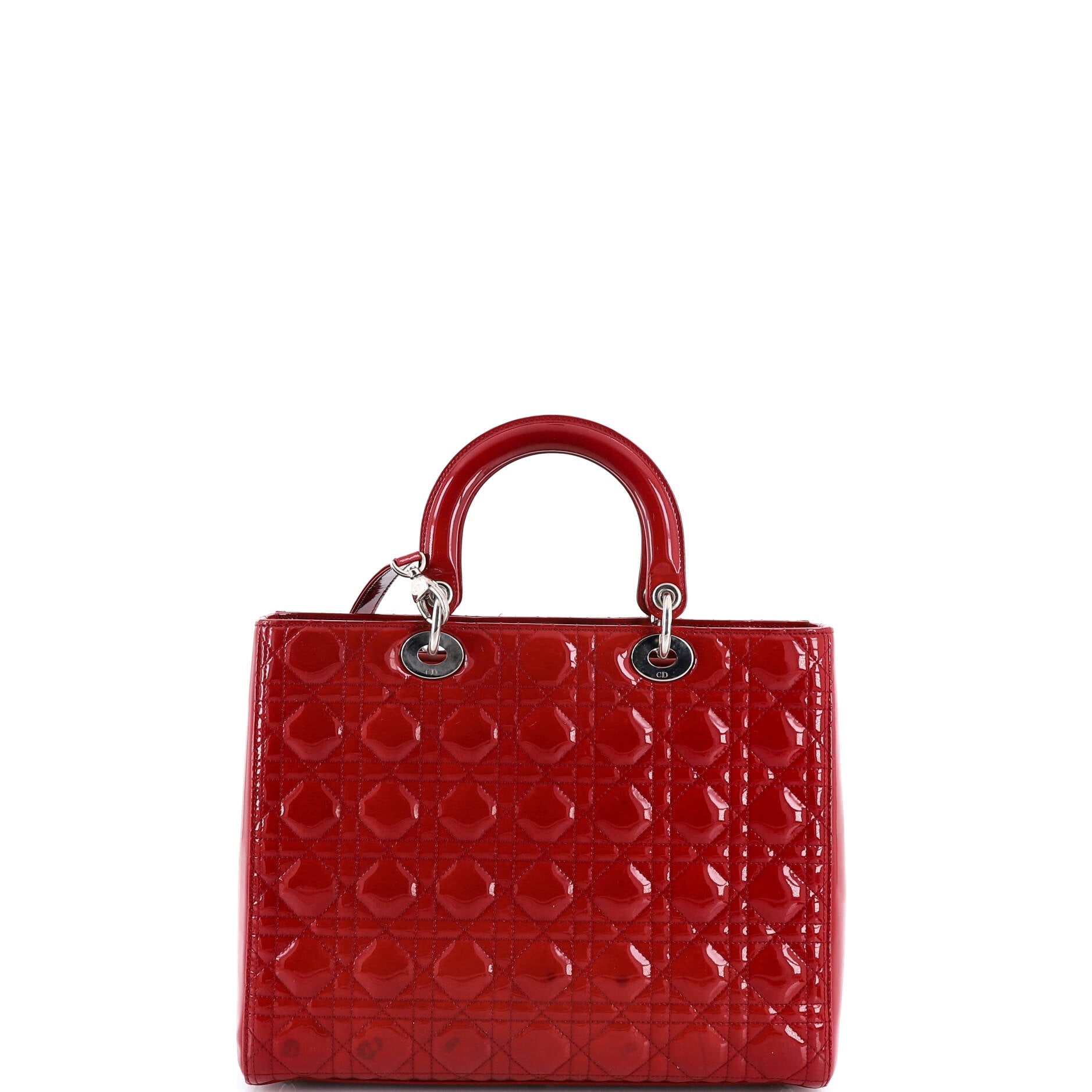 Vintage Lady Dior Bag Cannage Quilt Patent Large