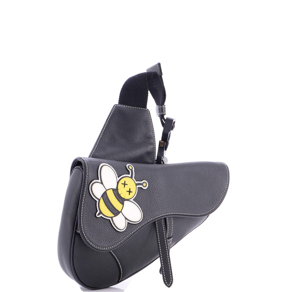 KAWS Saddle Crossbody Bag Leather with Applique