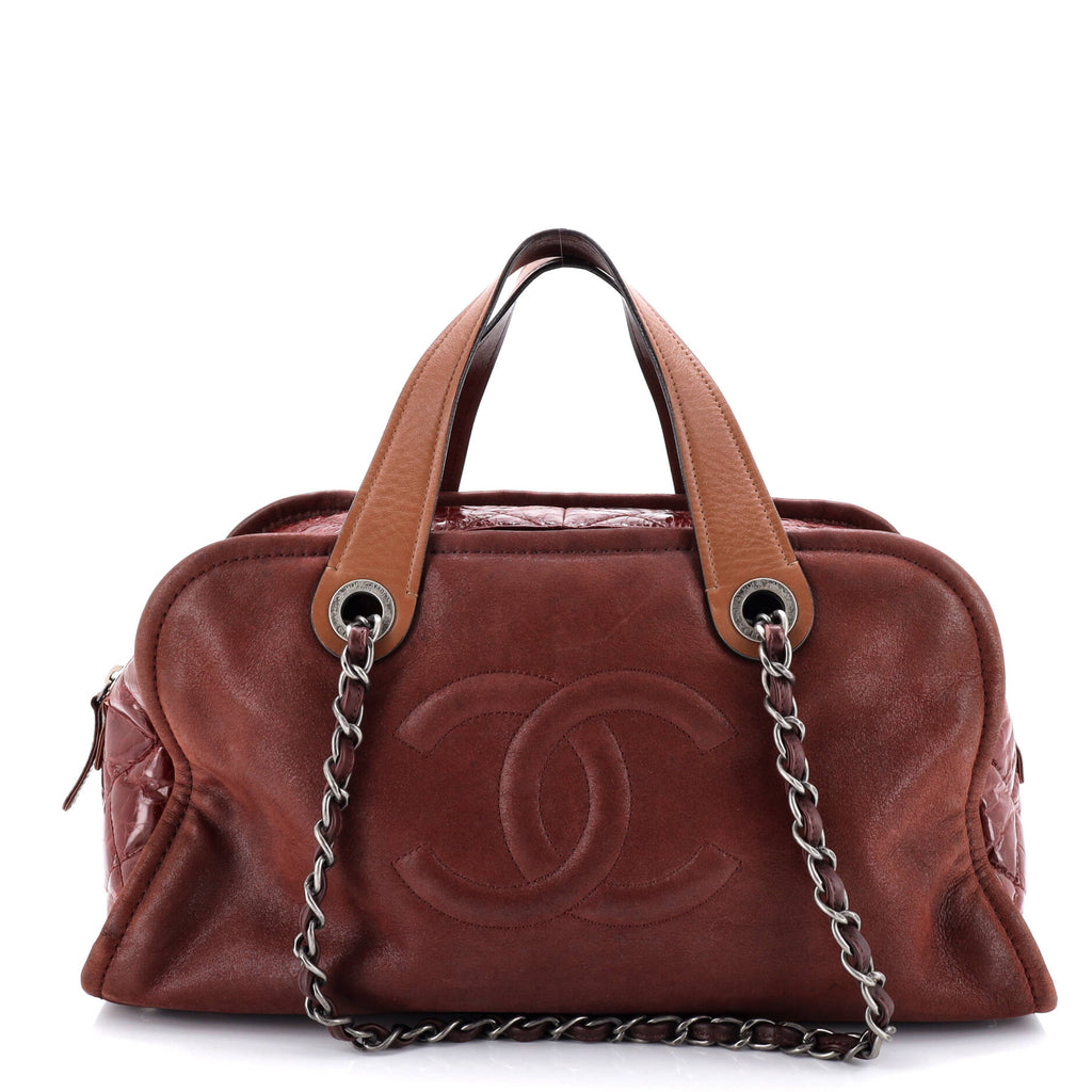 In the Mix Timeless Bowler Bag Iridescent Calfskin and Quilted Glazed Calfskin Large