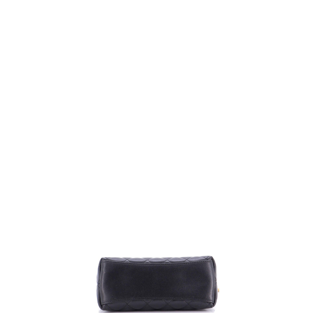 CC Leo Lion Hobo Clutch with Chain Quilted Leather Small