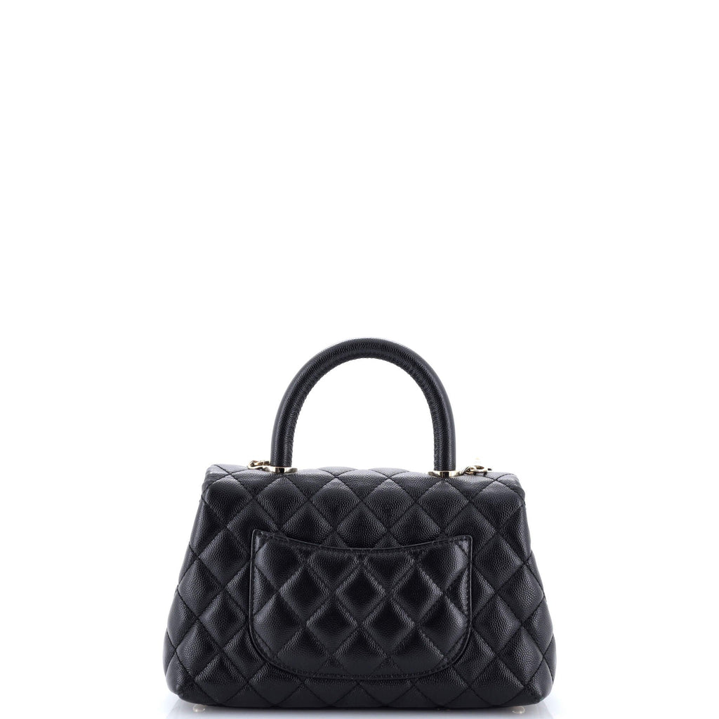 Coco Top Handle Bag Quilted Caviar Mini