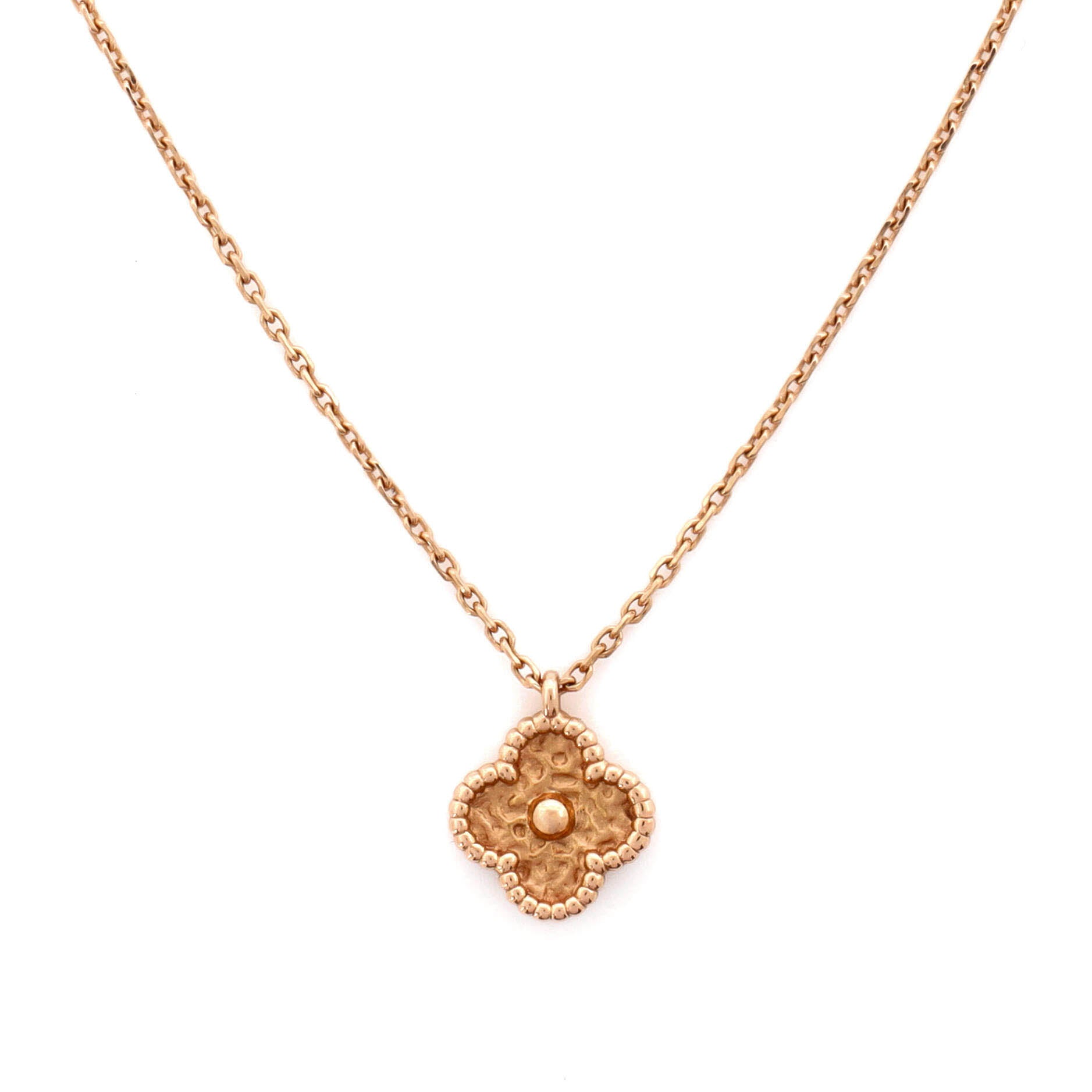 Sweet Alhambra Pendant Necklace 18K Rose Gold