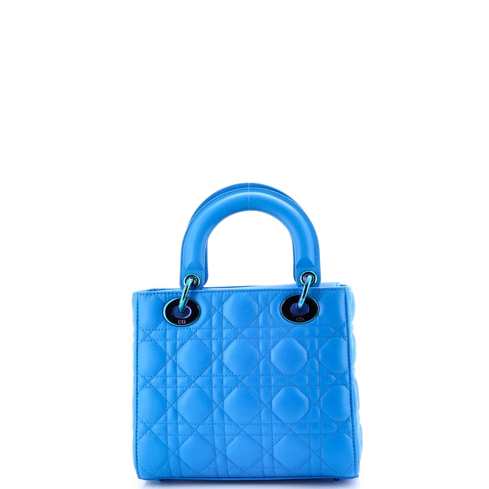 Lady Dior Bag Cannage Quilt Lambskin with Rainbow Hardware Small