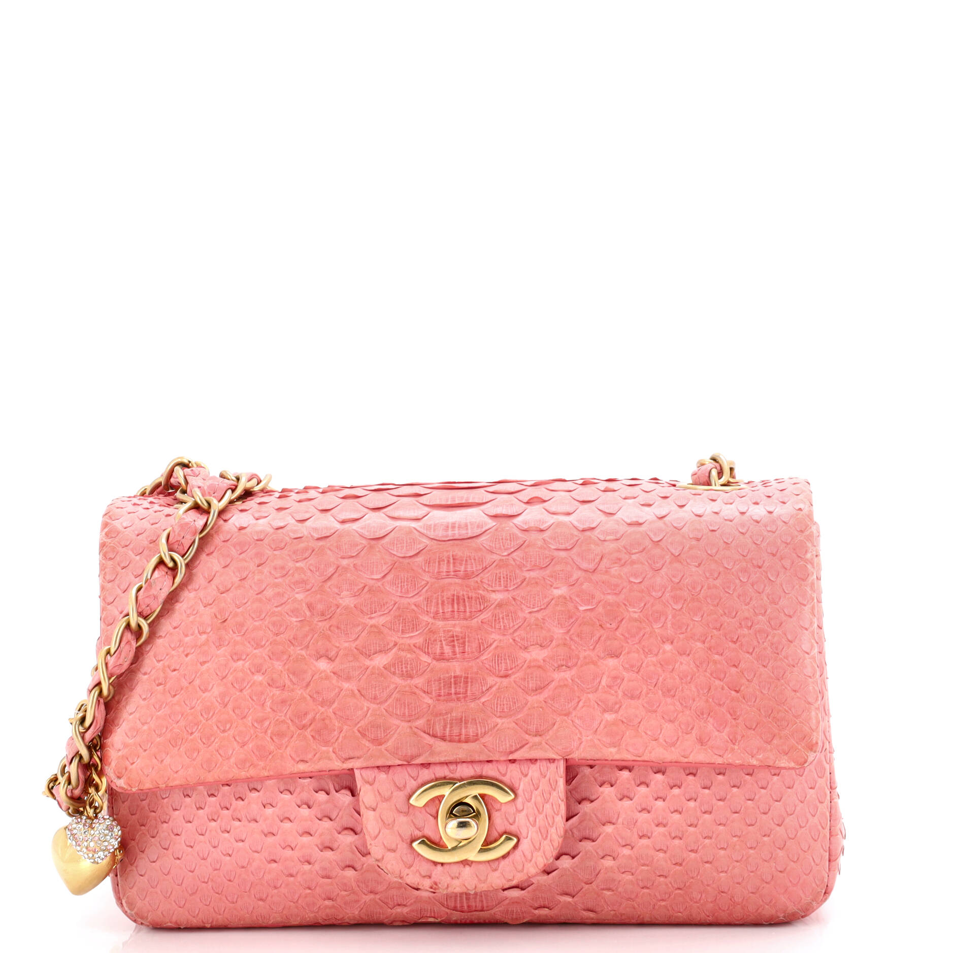 Classic Single Flap Bag Python Mini