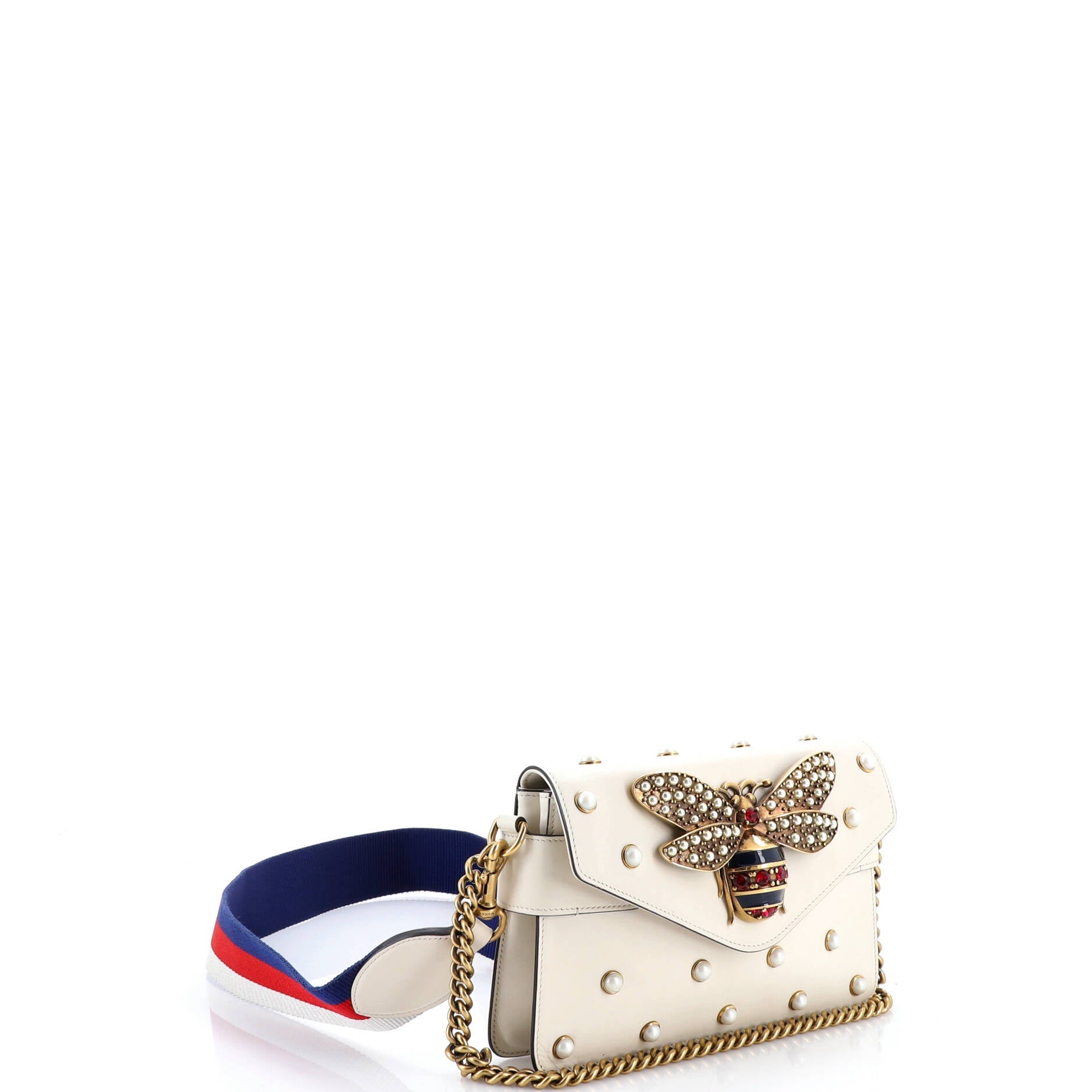 Broadway Pearly Bee Shoulder Bag Embellished Leather Mini