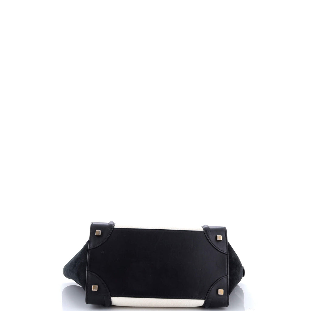Bicolor Luggage Bag Leather Mini