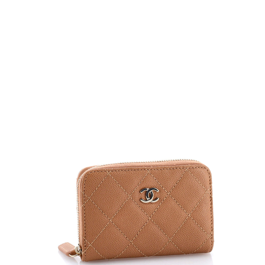 CC Zip Coin Purse Quilted Caviar Small