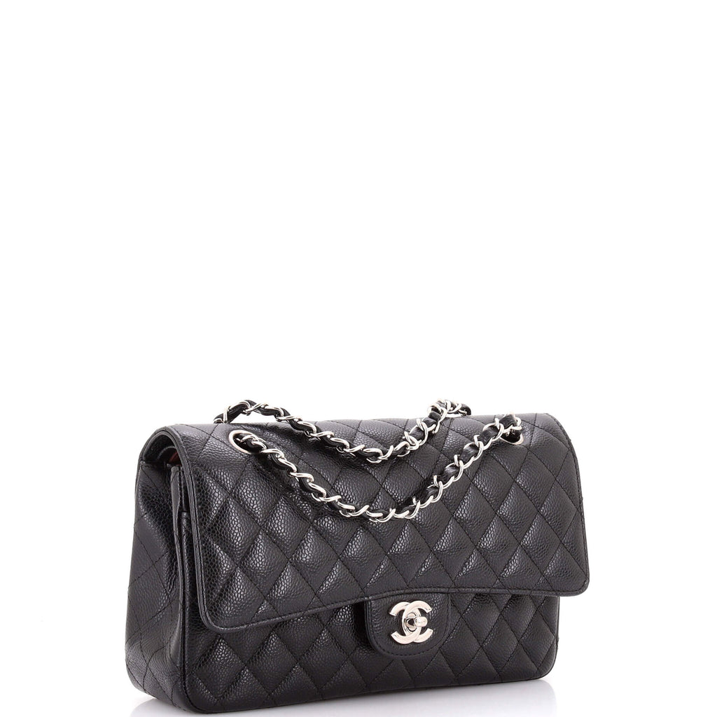 Classic Double Flap Bag Quilted Caviar Medium