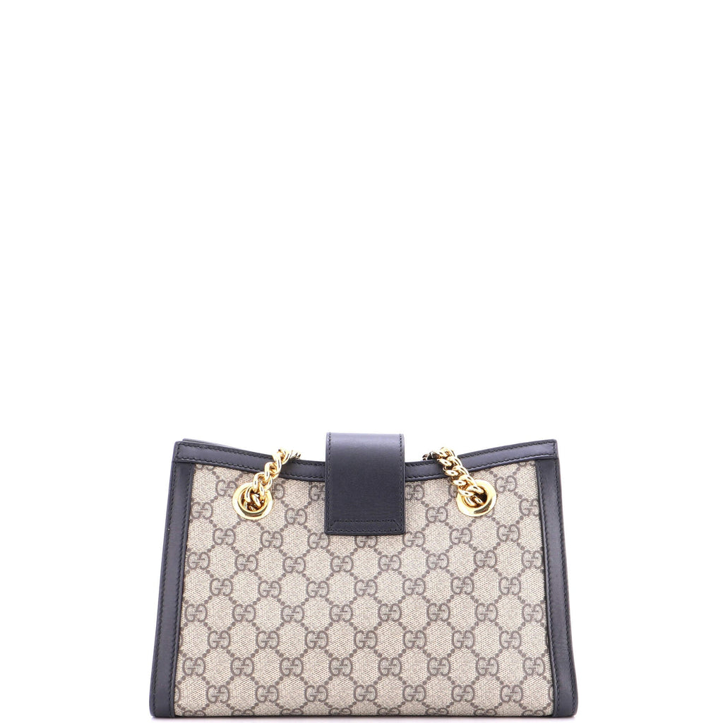 Padlock Chain Tote GG Coated Canvas with Leather Small