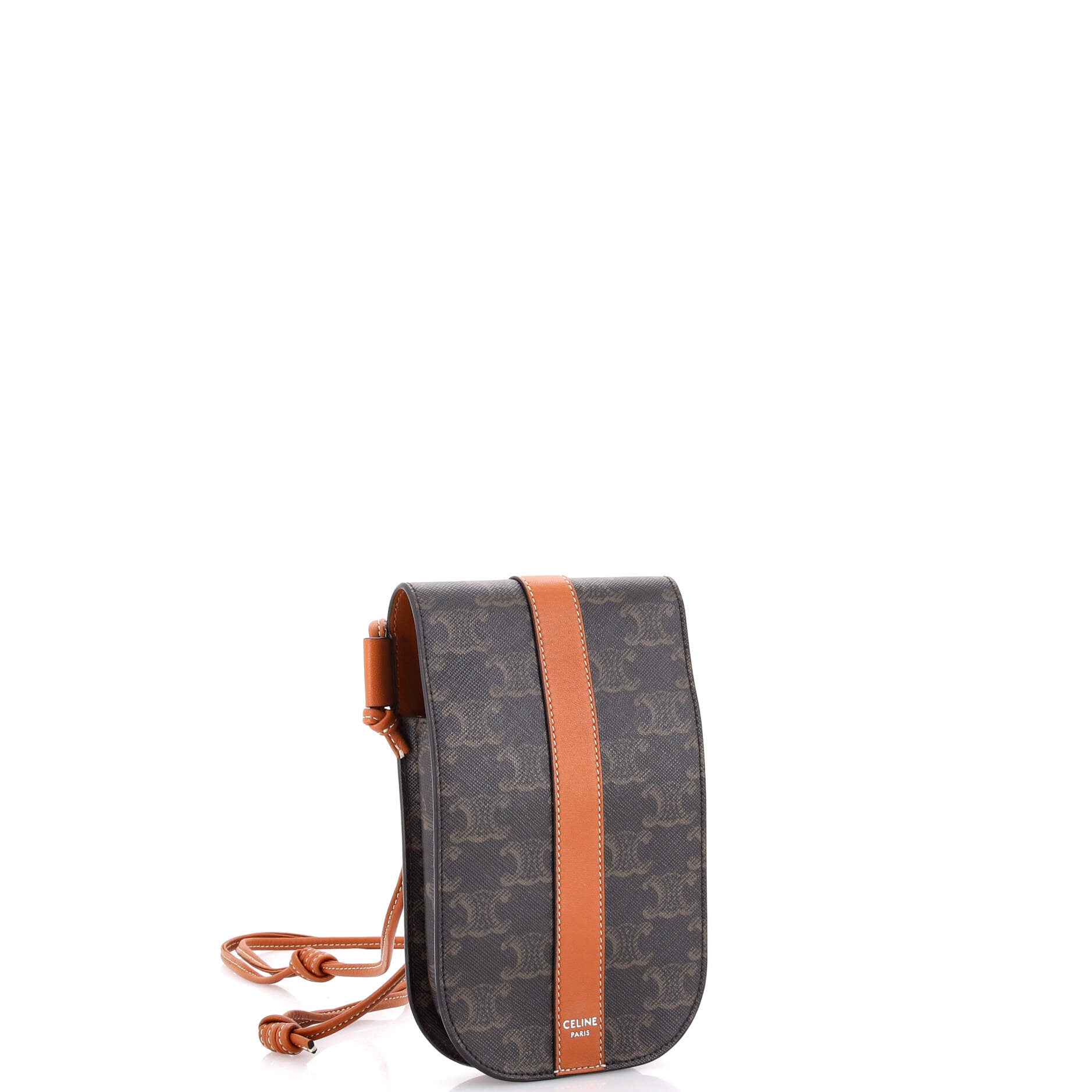 Phone Pouch Crossbody Triomphe Coated Canvas with Leather