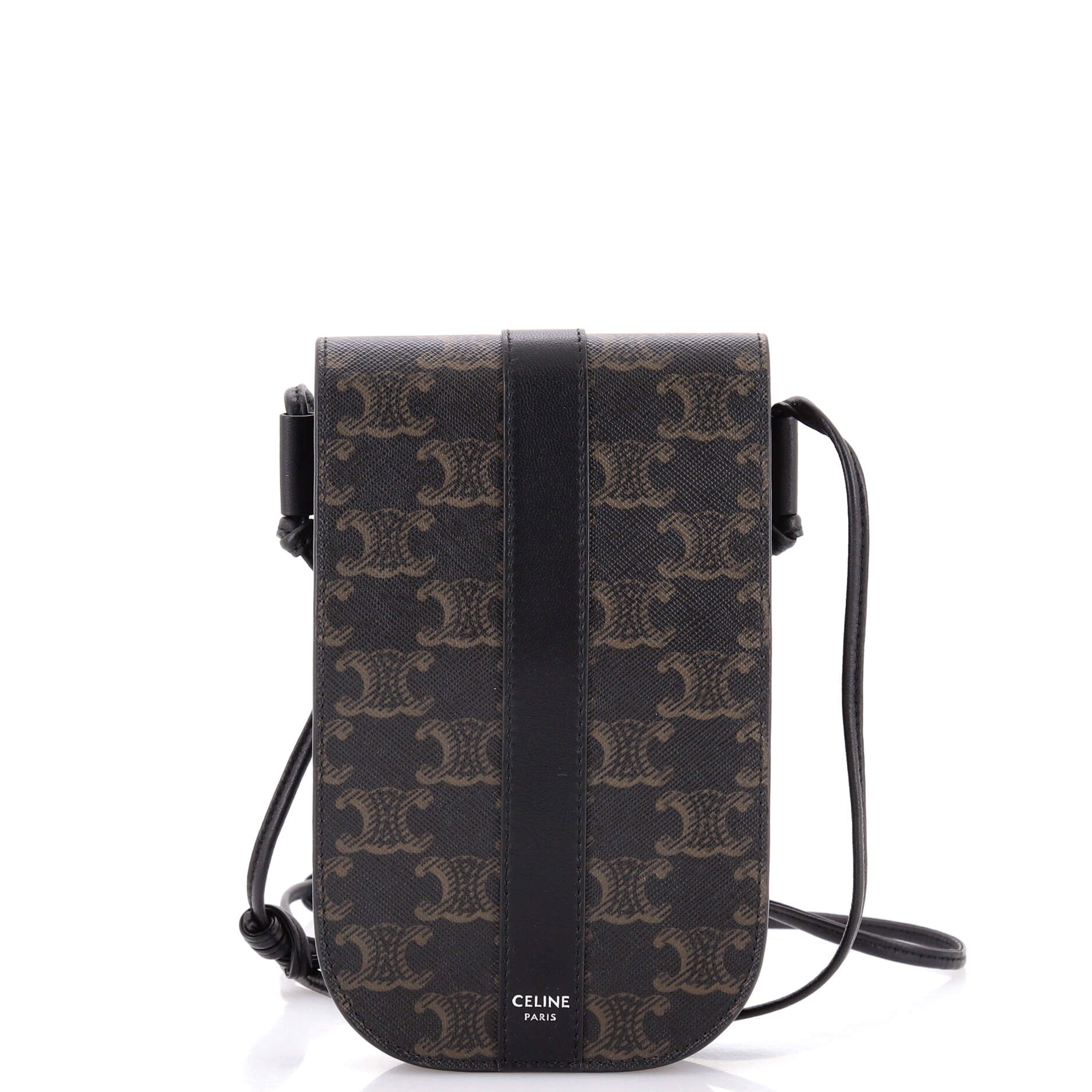 Phone Pouch Crossbody Triomphe Coated Canvas with Leather