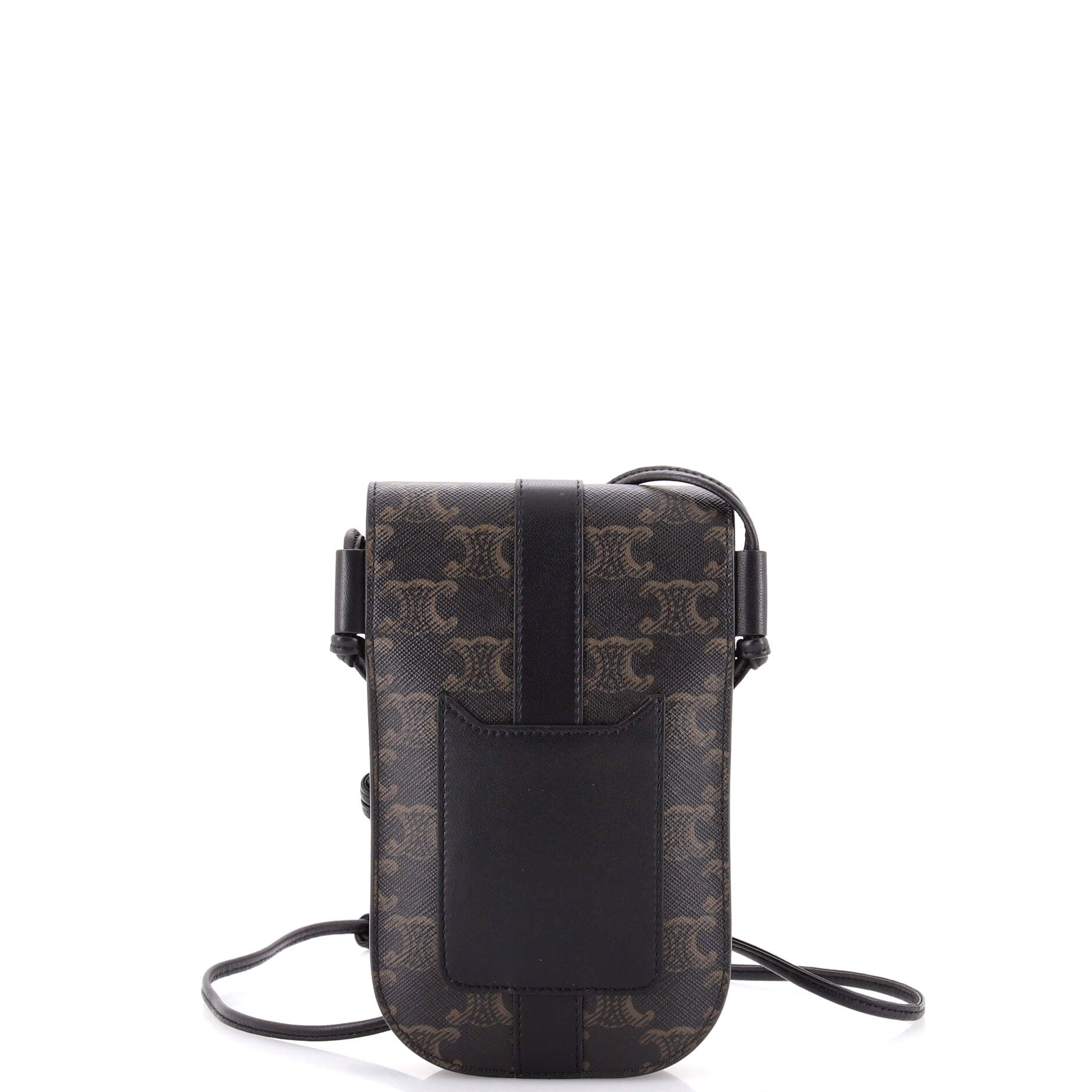 Phone Pouch Crossbody Triomphe Coated Canvas with Leather