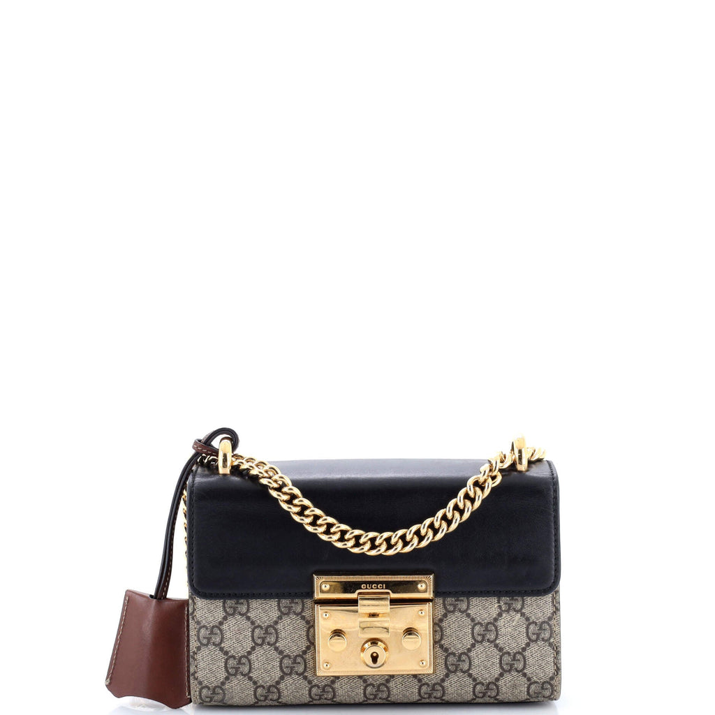 Padlock Shoulder Bag GG Coated Canvas and Leather Small