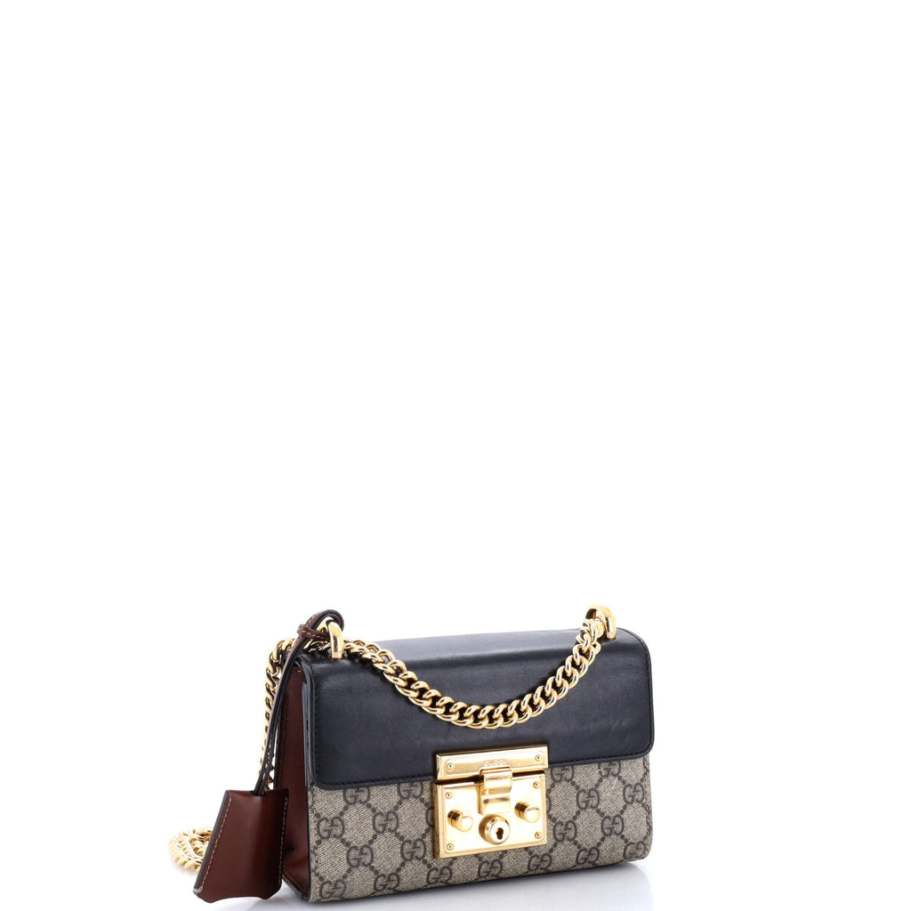 Padlock Shoulder Bag GG Coated Canvas and Leather Small