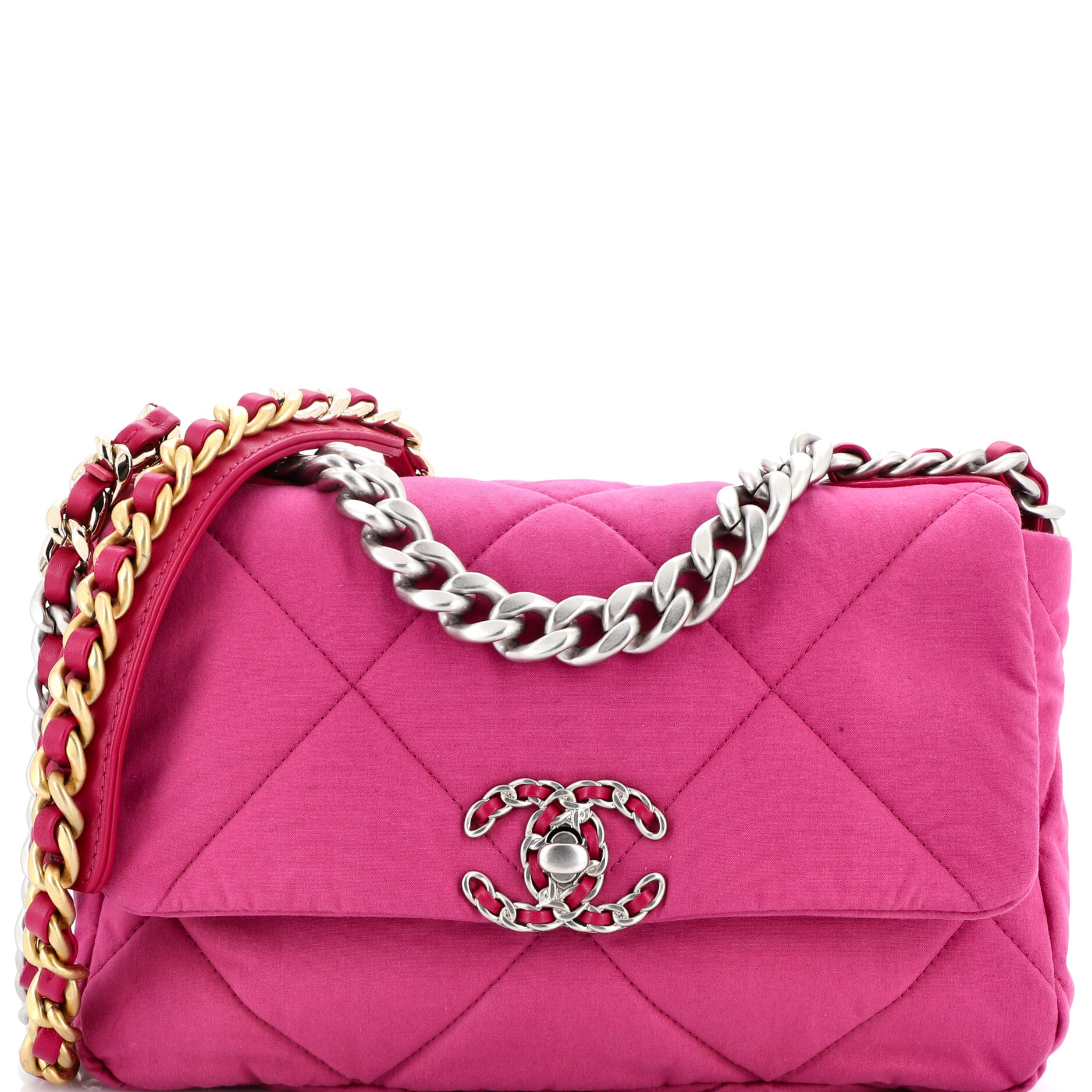 19 Flap Bag Quilted Canvas Medium