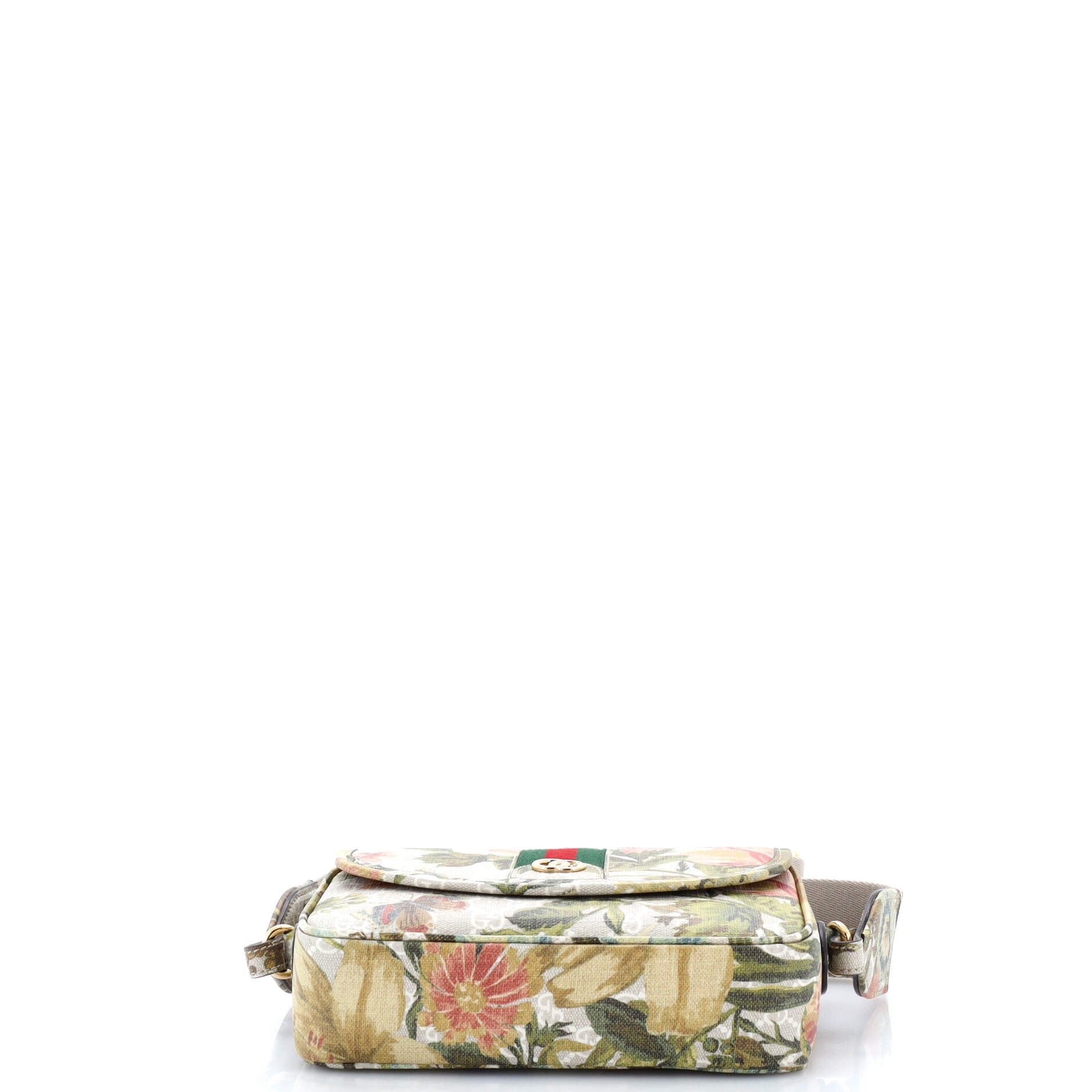 Ophidia Flap Shoulder Bag Water Flora GG Coated Canvas Mini