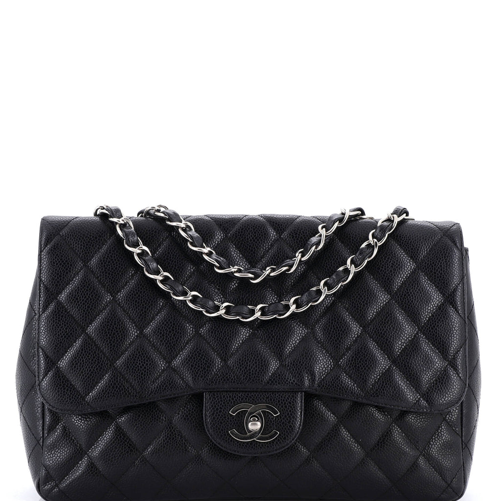 Classic Single Flap Bag Quilted Caviar Jumbo