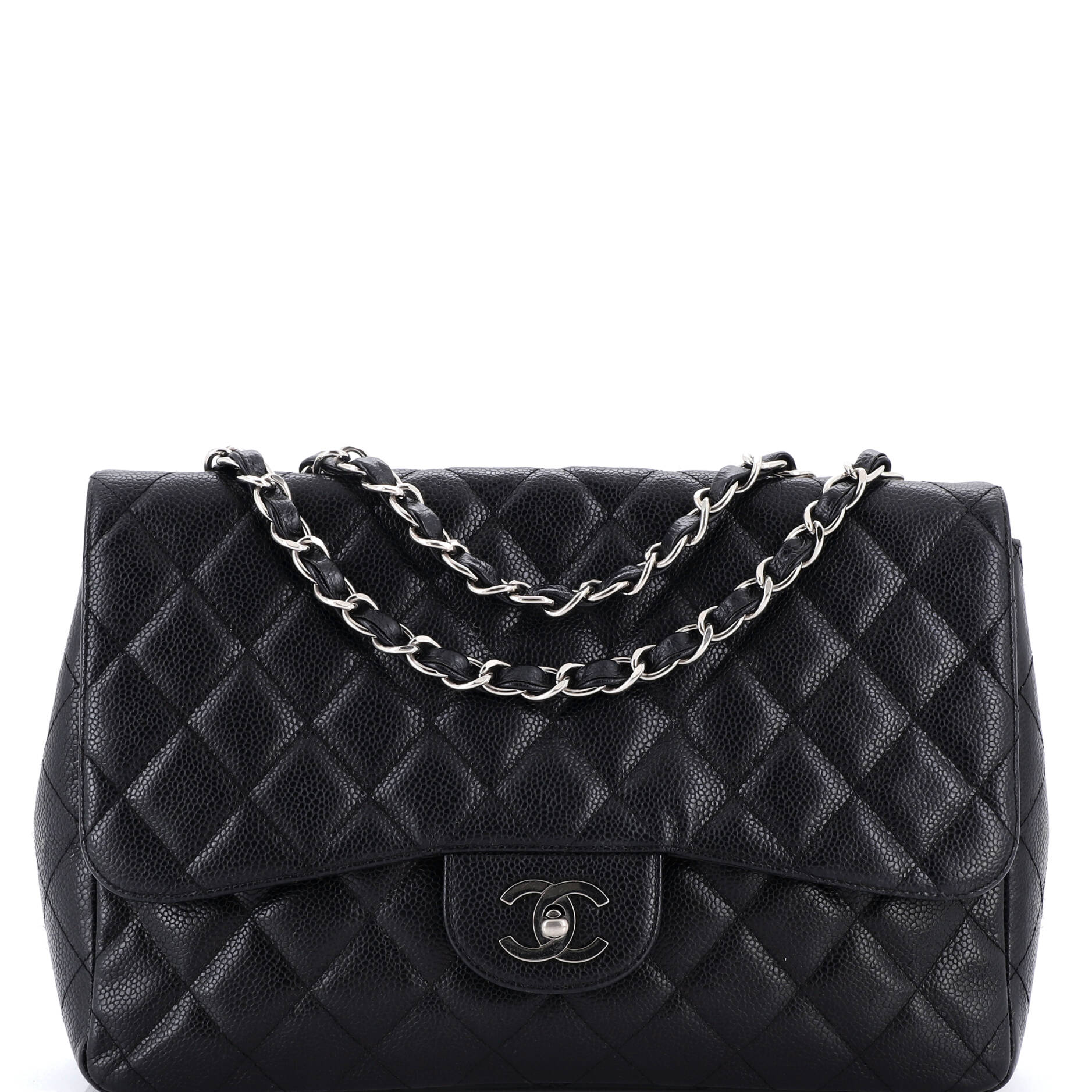 Classic Single Flap Bag Quilted Caviar Jumbo