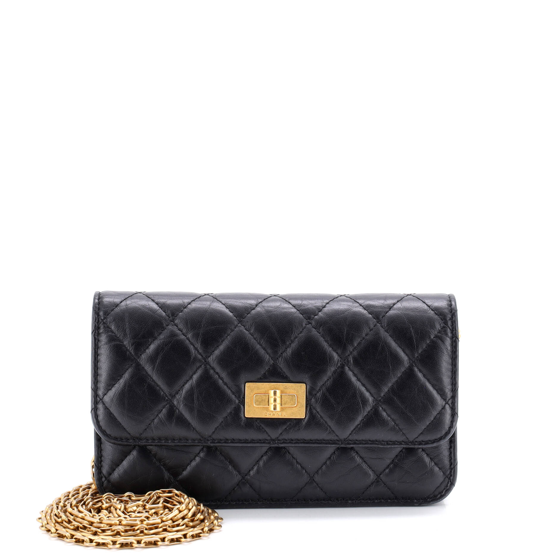 Reissue 2.55 Flap Phone Holder with Chain Quilted Aged Calfskin
