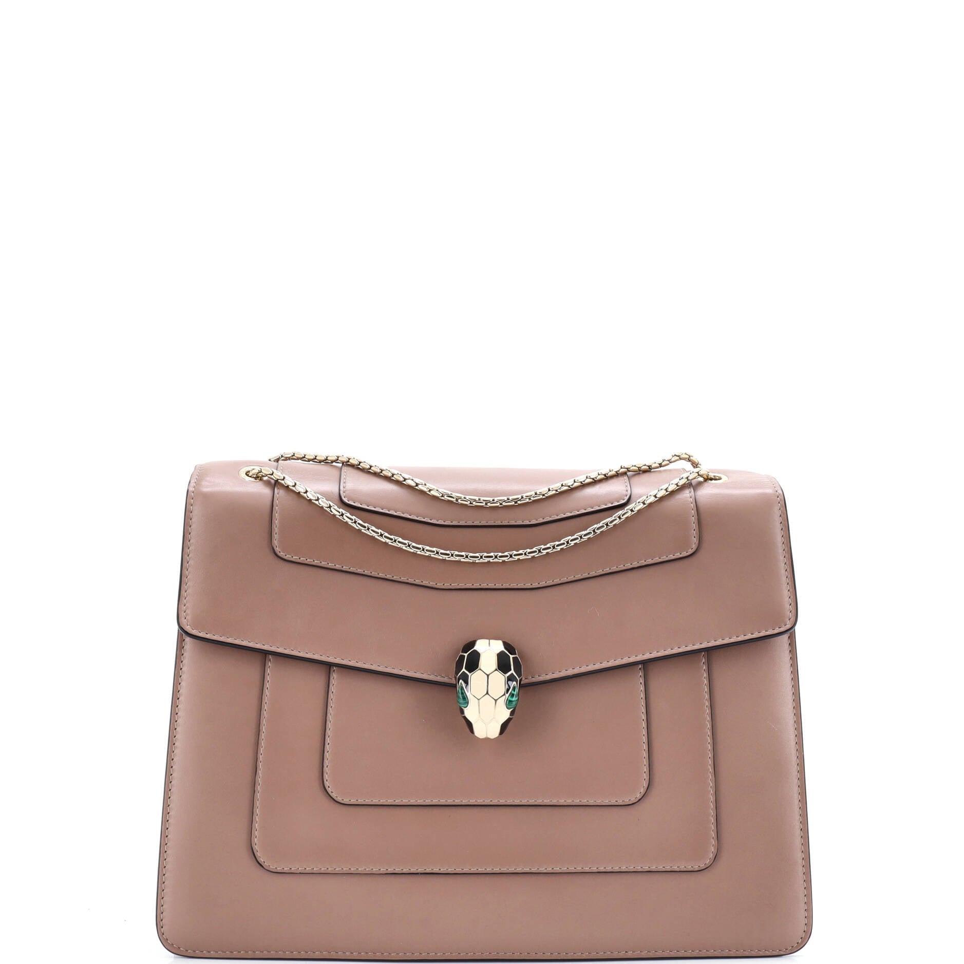 Serpenti Forever Square Shoulder Bag Leather Large