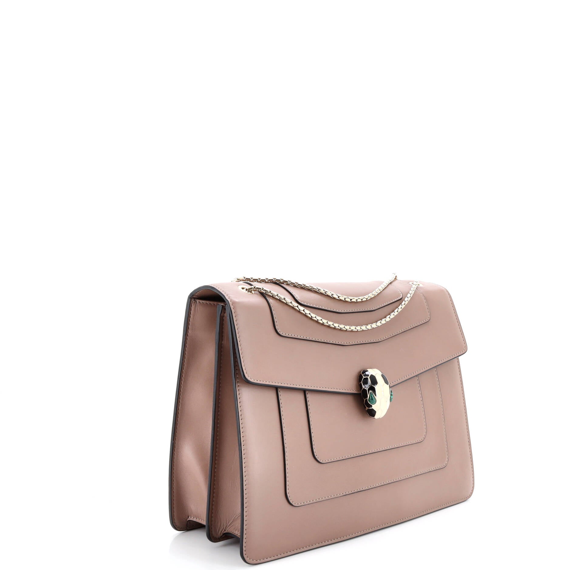 Serpenti Forever Square Shoulder Bag Leather Large