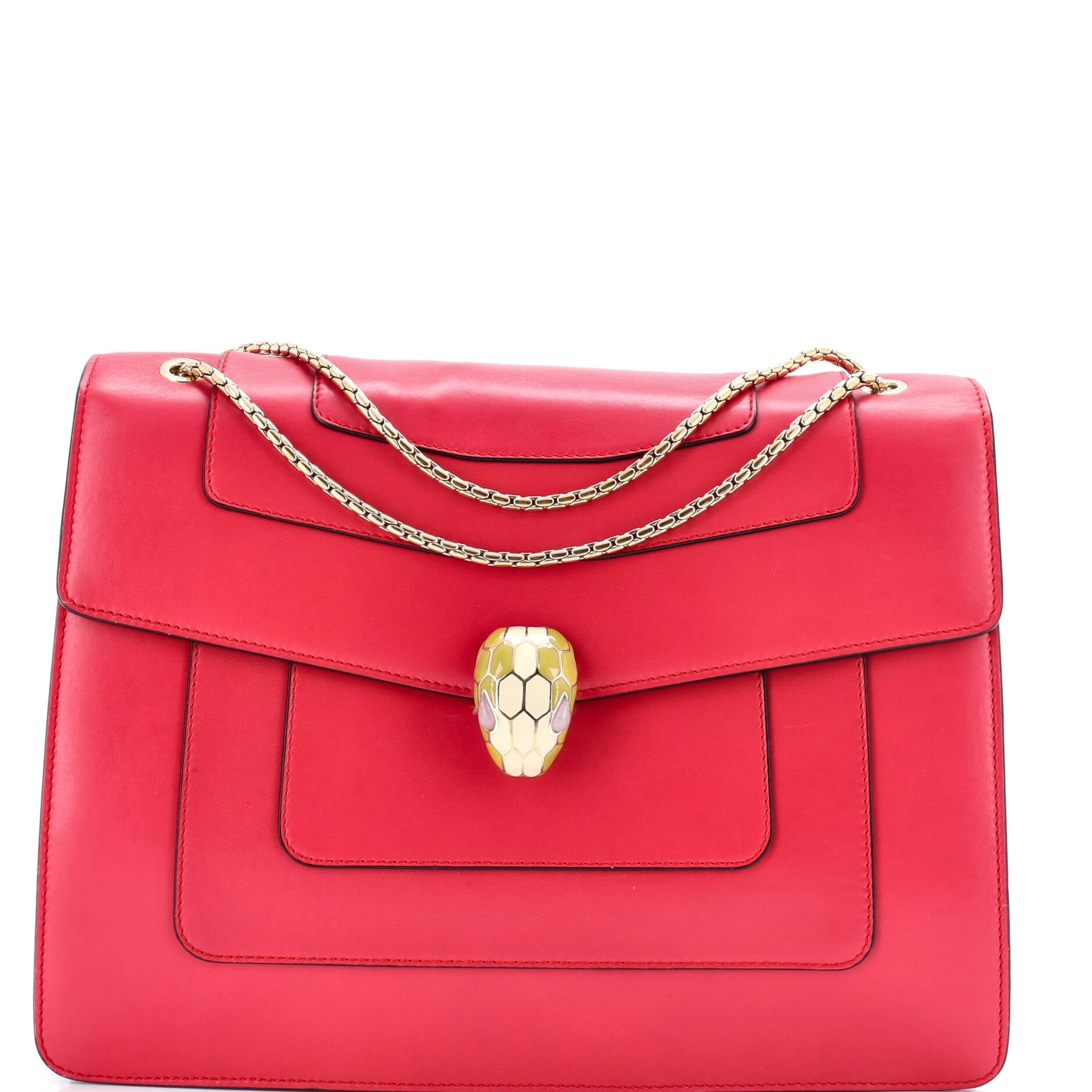 Serpenti Forever Square Shoulder Bag Leather Medium