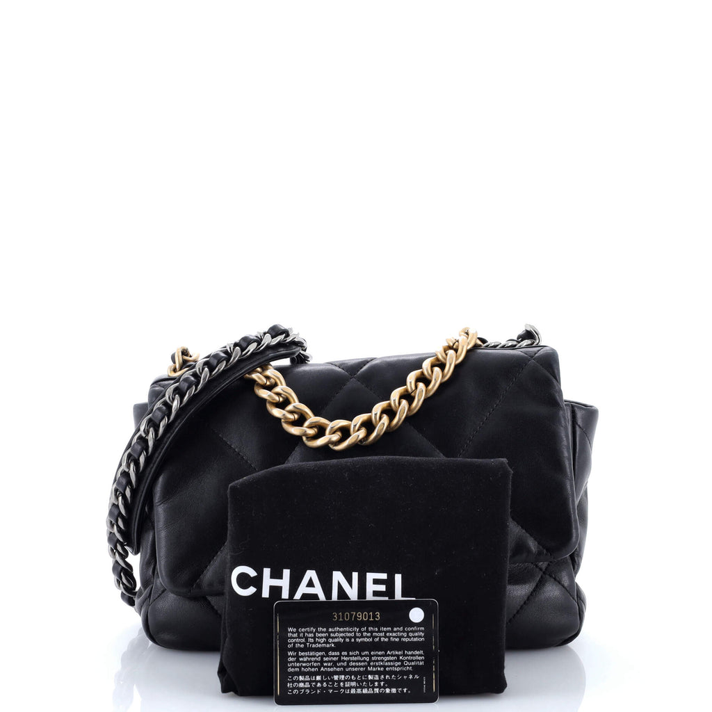 19 Flap Bag Quilted Leather Medium