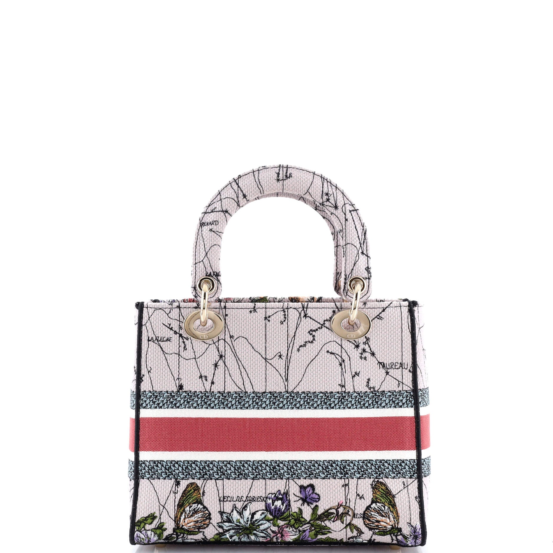 Lady D-Lite Bag Embroidered Canvas Medium