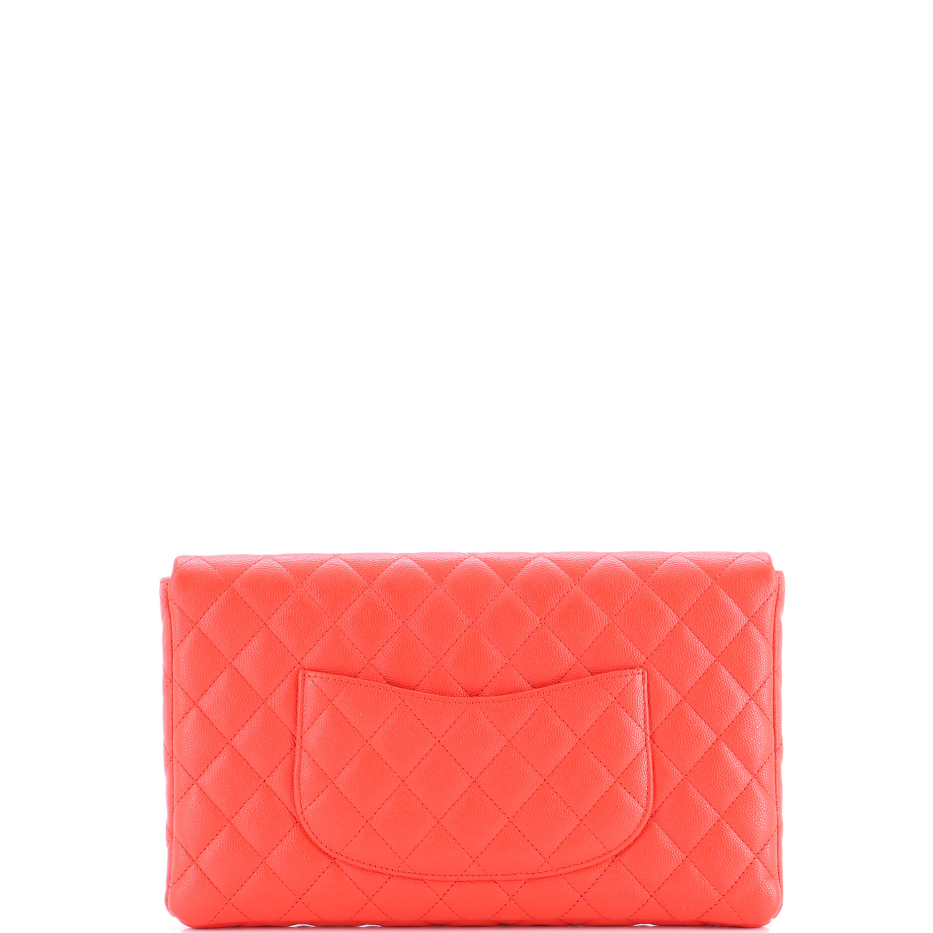 Classic Flap Clutch Quilted Caviar