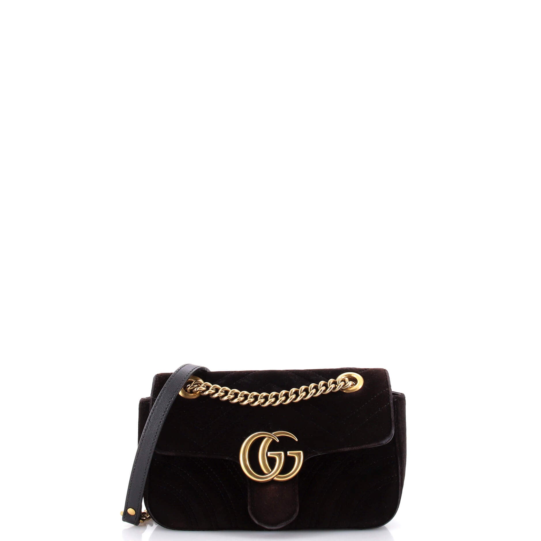 GG Marmont Flap Bag Matelasse Velvet Mini