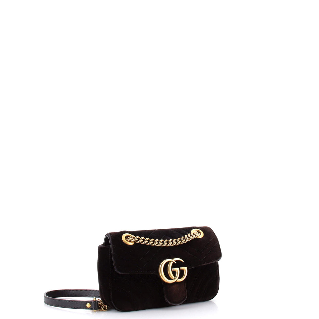 GG Marmont Flap Bag Matelasse Velvet Mini