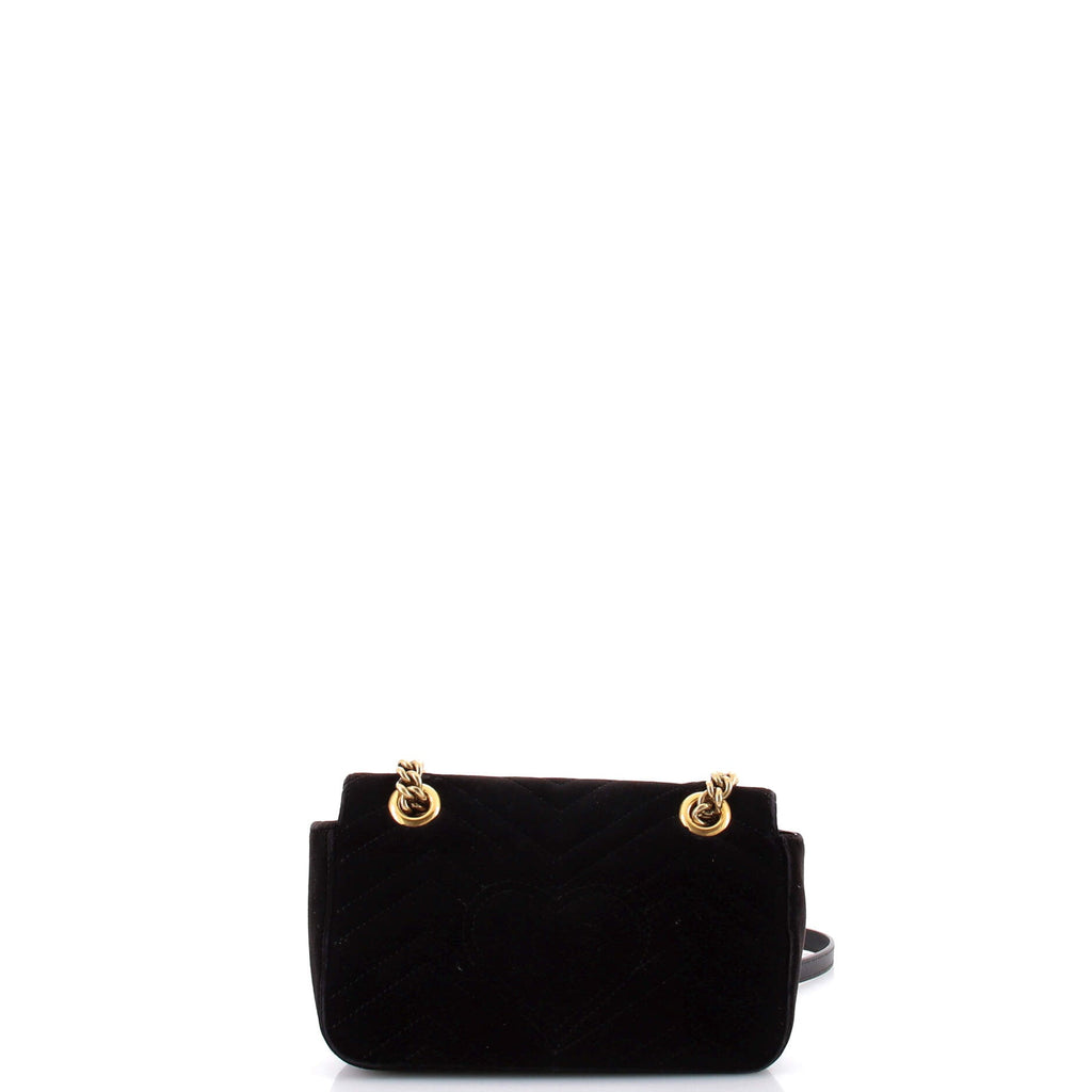 GG Marmont Flap Bag Matelasse Velvet Mini