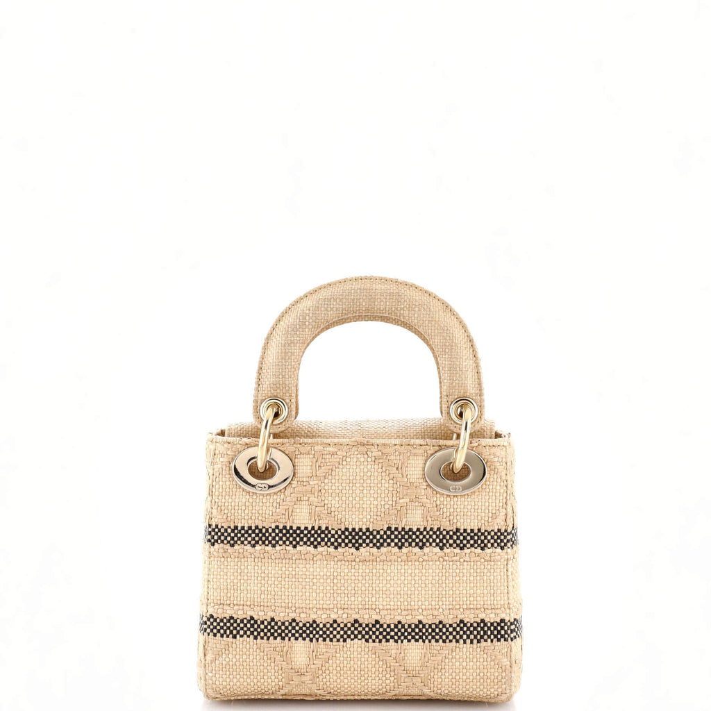 Lady D-Lite Bag Cannage Embroidered Raffia Mini