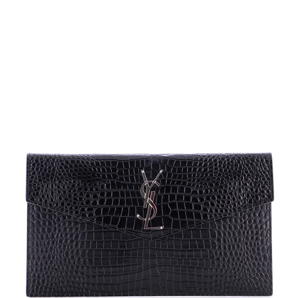 Uptown Pouch Crocodile Embossed Leather