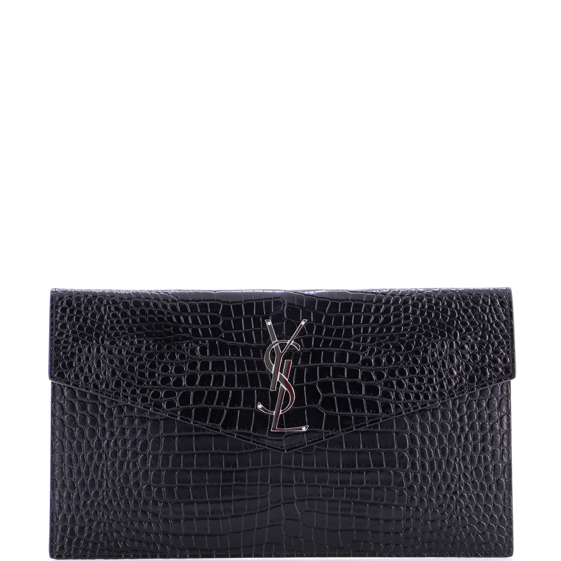 Uptown Pouch Crocodile Embossed Leather