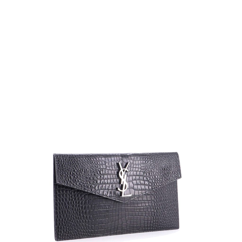 Uptown Pouch Crocodile Embossed Leather