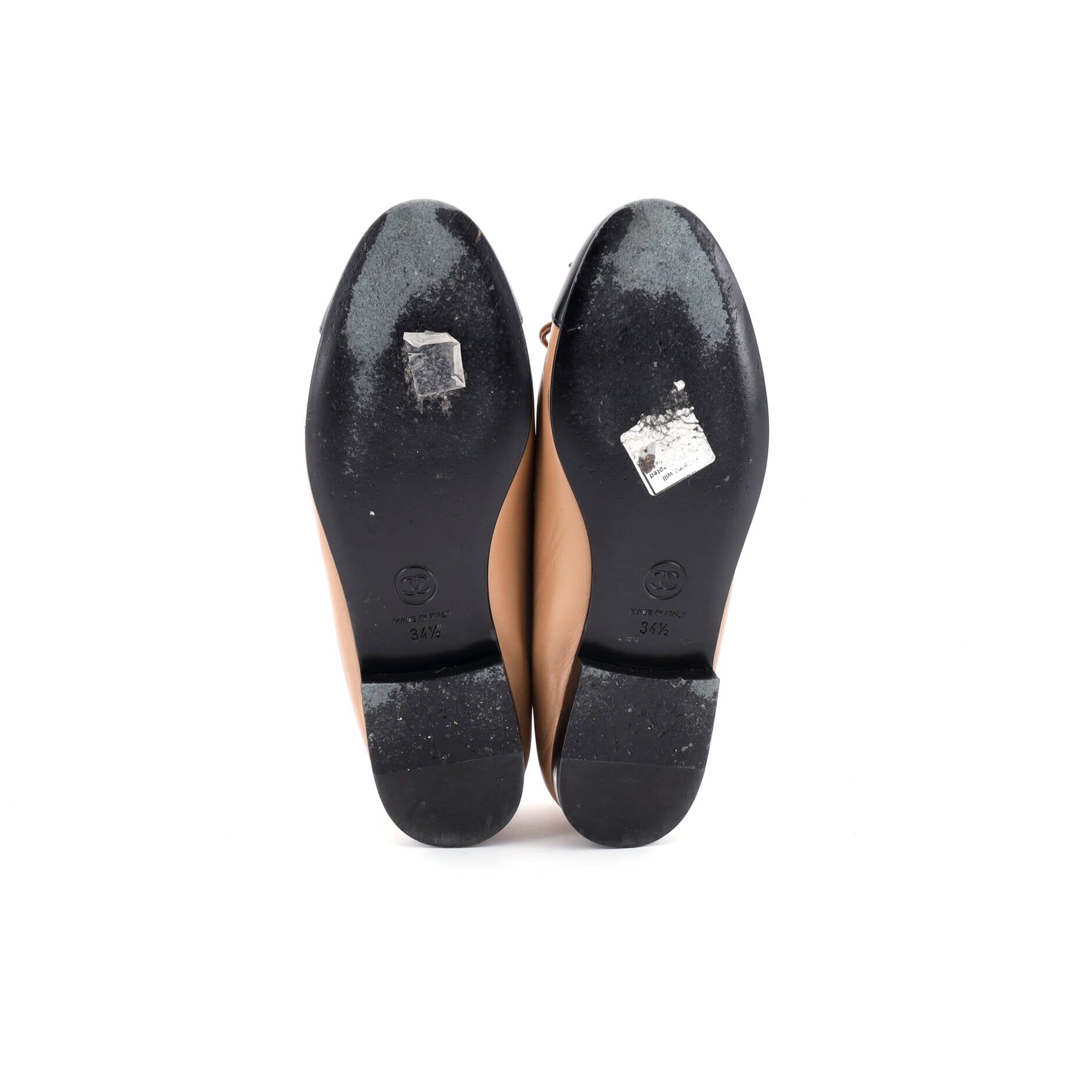 Women's CC Cap Toe Bow Ballerina Flats Leather