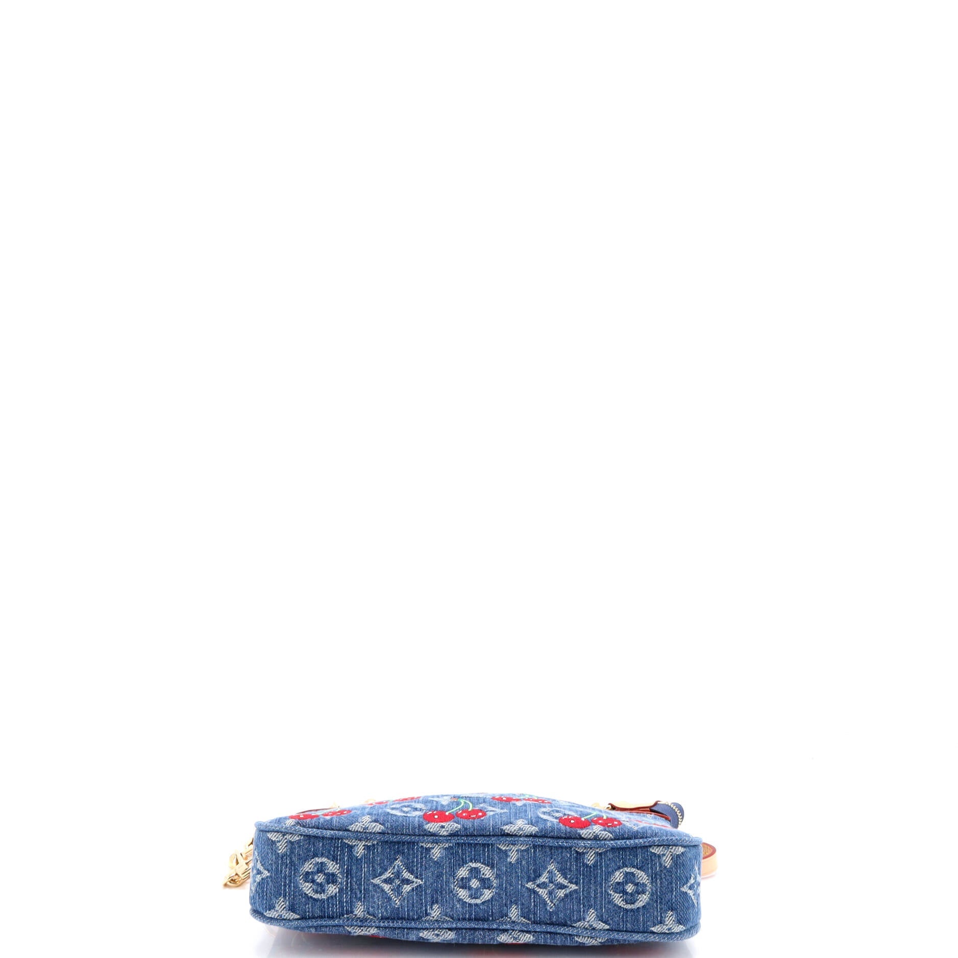 x Takashi Murakami Chain Pochette Accessoires NM Limited Edition Monogram Cerises Denim