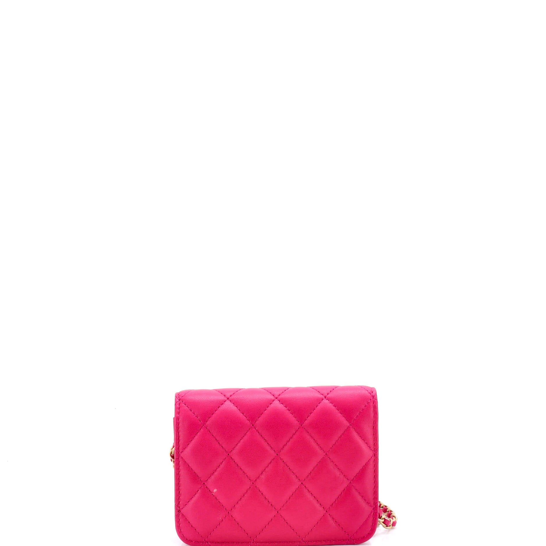 Pearl Crush Flap Clutch with Chain Quilted Lambskin Mini