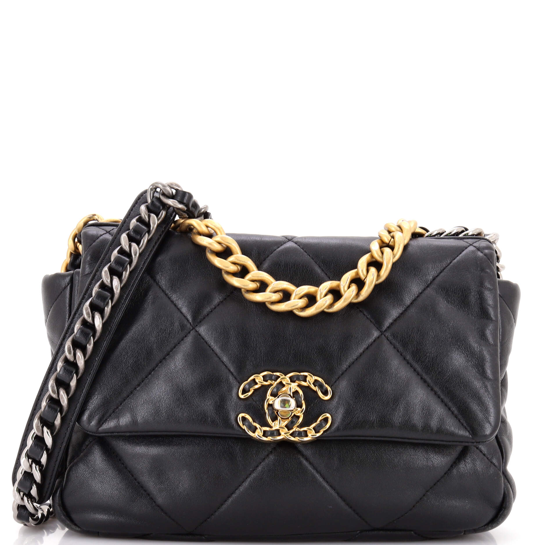19 Flap Bag Quilted Leather Medium