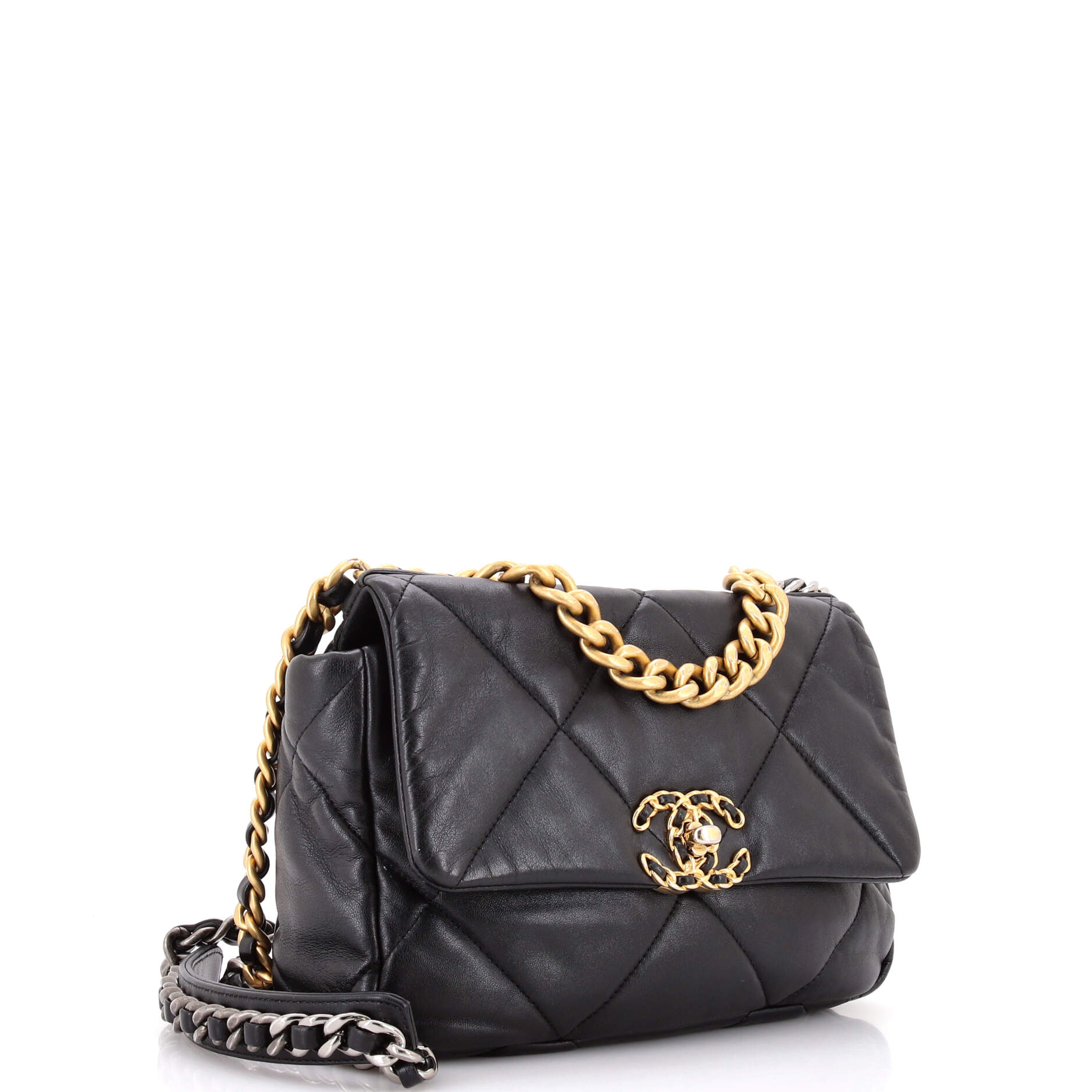19 Flap Bag Quilted Leather Medium