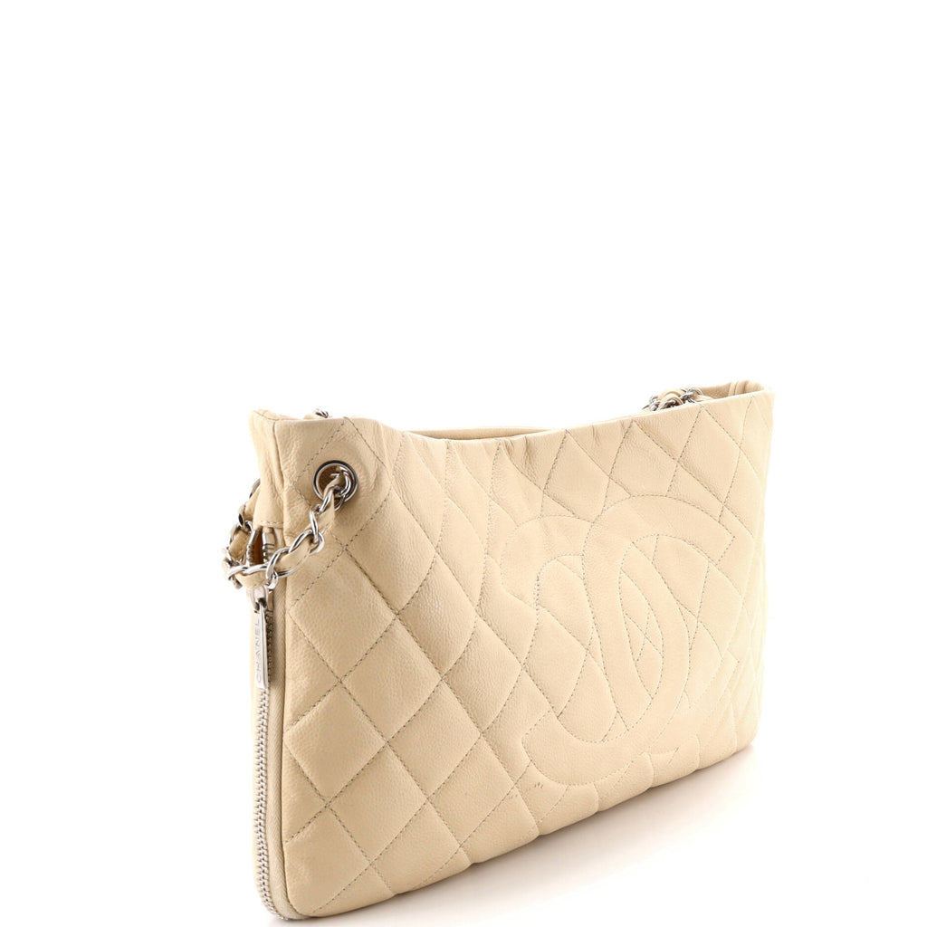 Timeless CC Expandable Tote Quilted Caviar Medium
