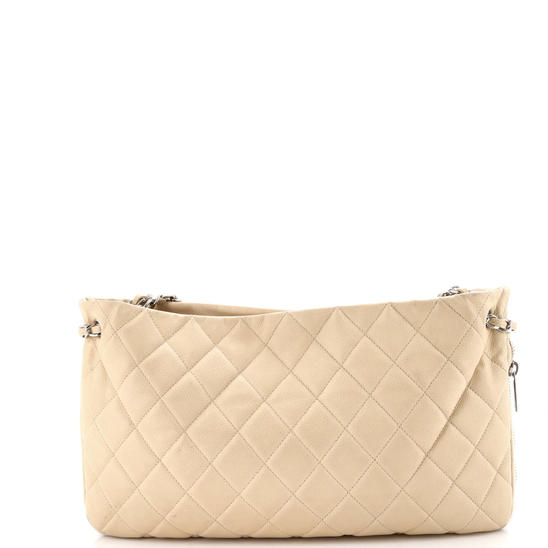 Timeless CC Expandable Tote Quilted Caviar Medium