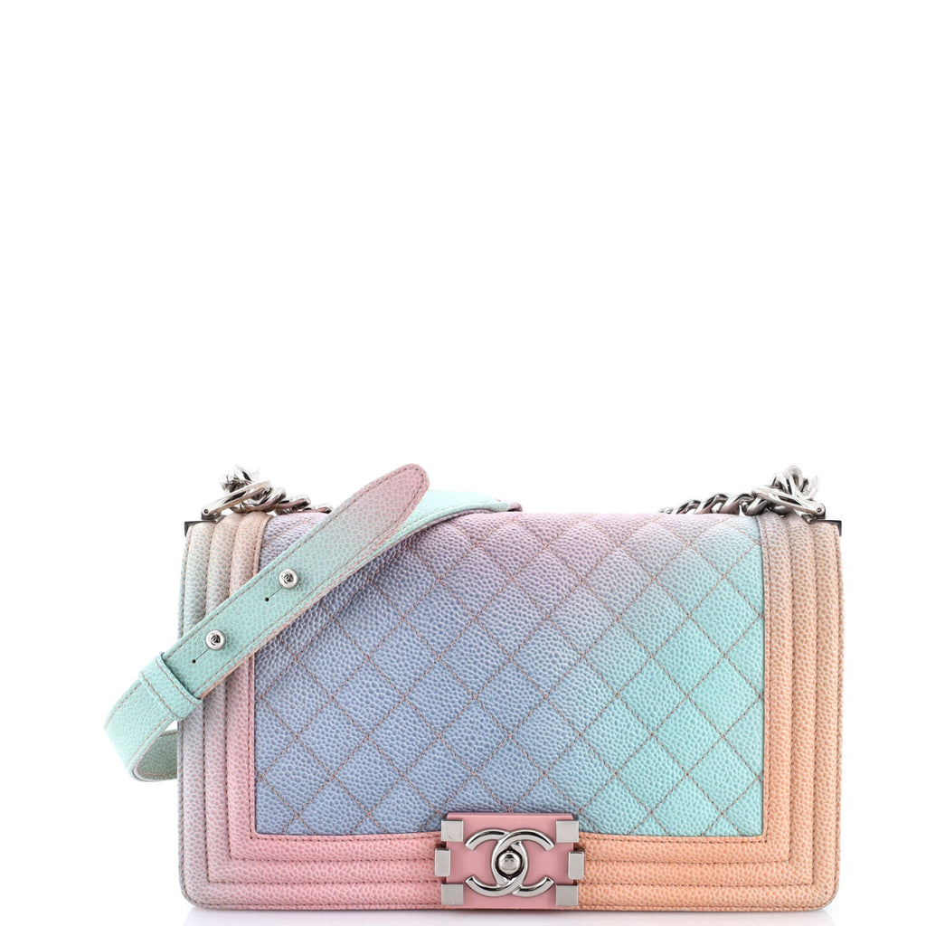 Rainbow Boy Flap Bag Quilted Painted Caviar Old Medium