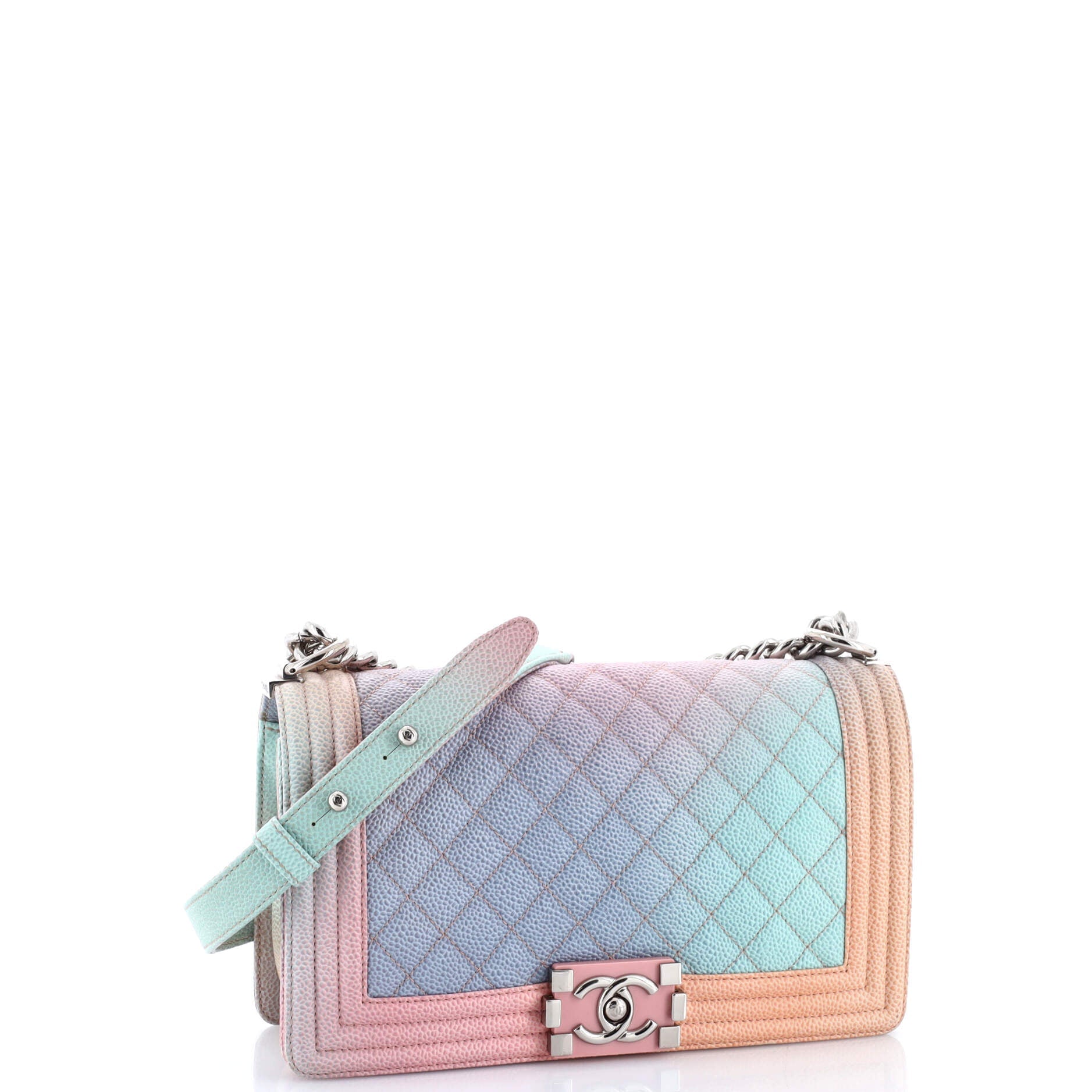 Rainbow Boy Flap Bag Quilted Painted Caviar Old Medium