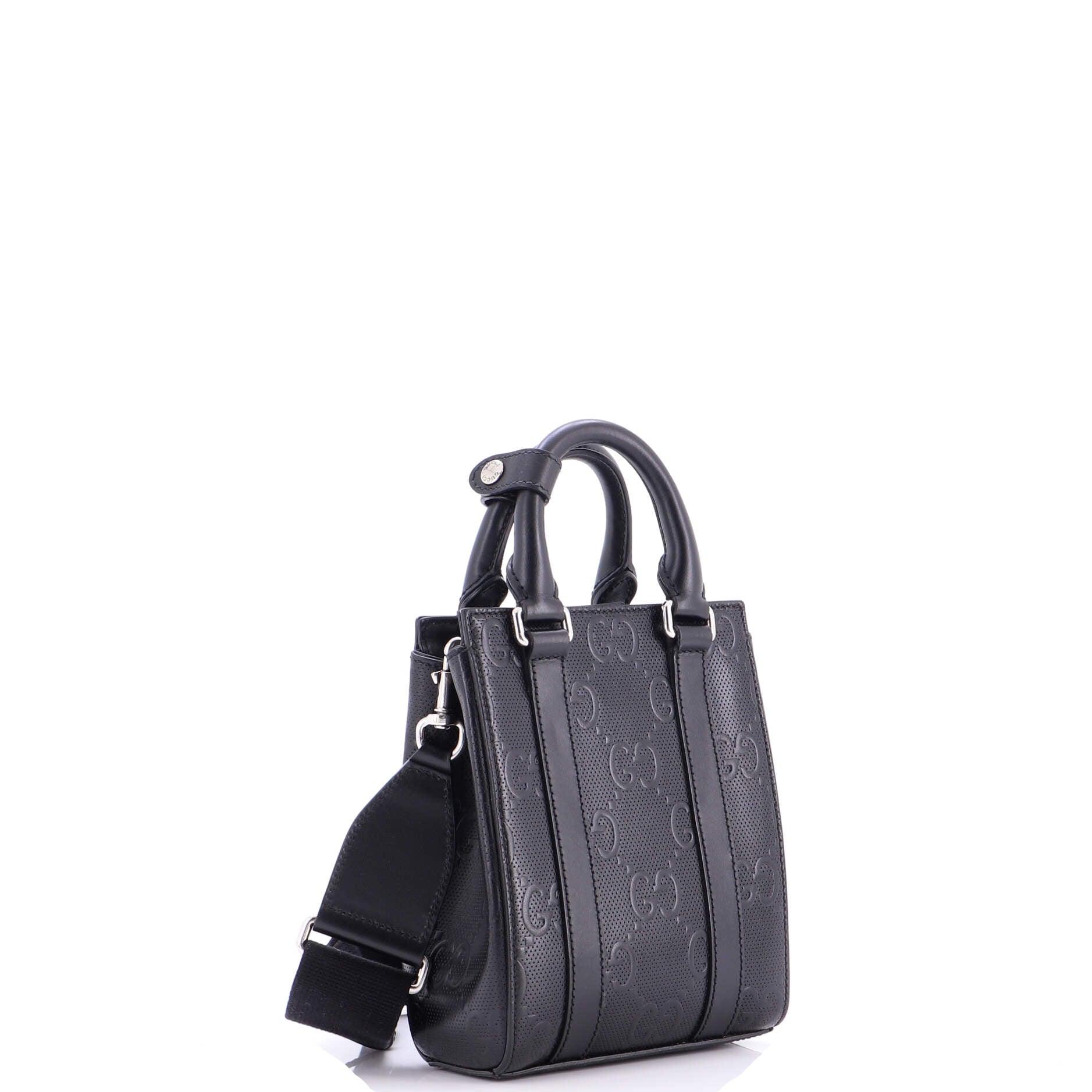 Vertical Tote GG Embossed Perforated Leather Mini