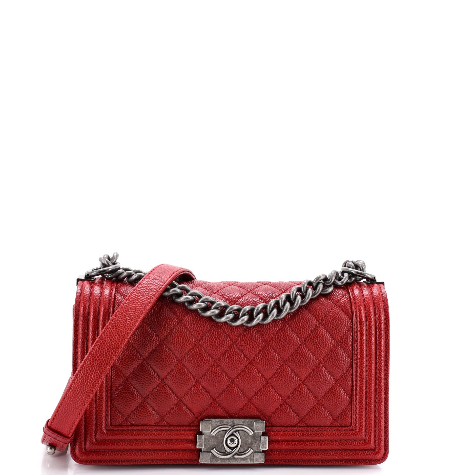 Boy Flap Bag Quilted Caviar Old Medium