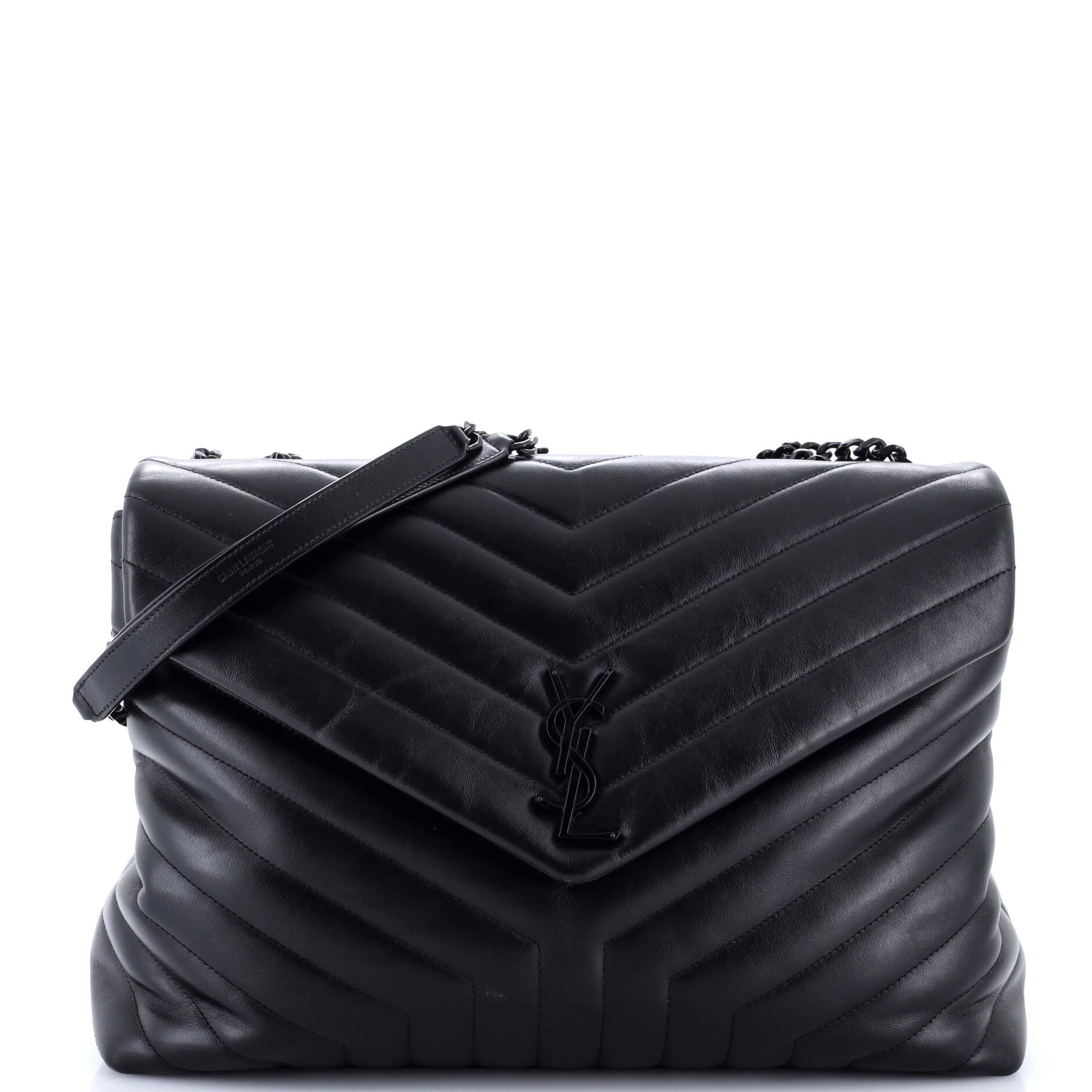 Loulou Shoulder Bag Matelasse Chevron Leather Large