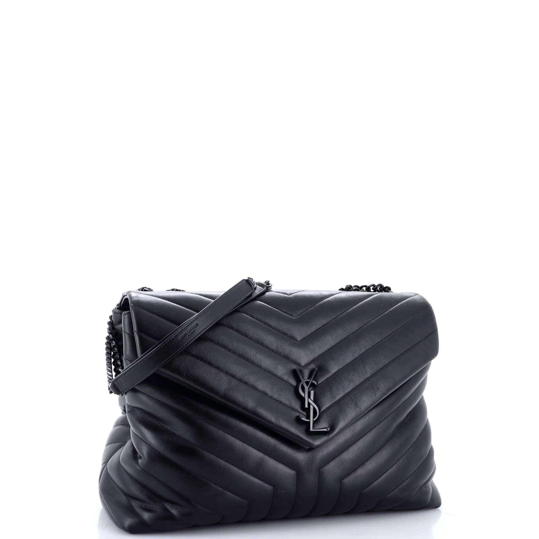 Loulou Shoulder Bag Matelasse Chevron Leather Large
