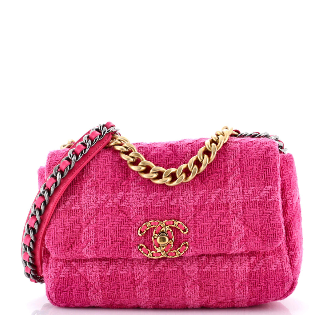 19 Flap Bag Quilted Tweed Medium